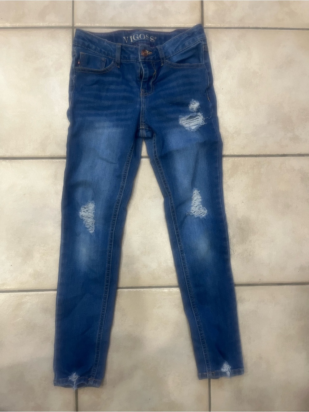 Vigoss Distressed Dark Blue Kids Skinny Jeans